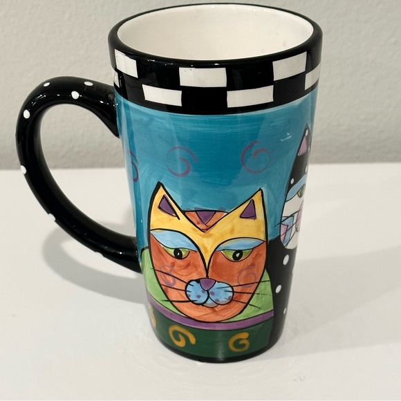 Collectible Vintage Milson & Louis Hand-Painted Whimsical Cat Mug – 16 oz - Picture 3 of 7